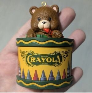 Vintage 1992 Binney and Smith Crayola Bear Christmas Ornament Hanger Z